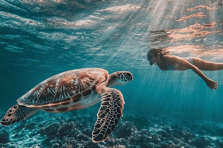Swimming with sea turtles in Zanzibar
