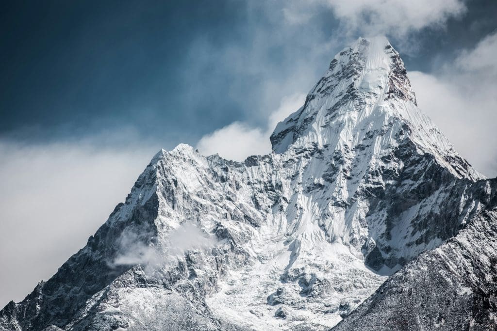 Trekker’s view along the Everest Base Camp route in Khumjung, Nepal