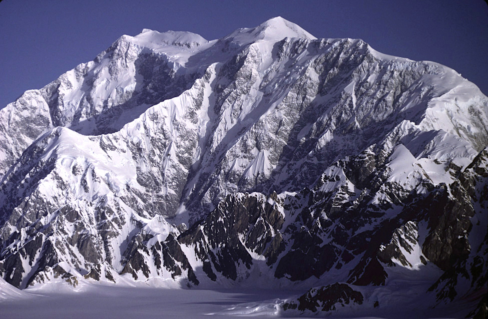 Mount Logan, the second-highest peak in North America, seen from the southeast