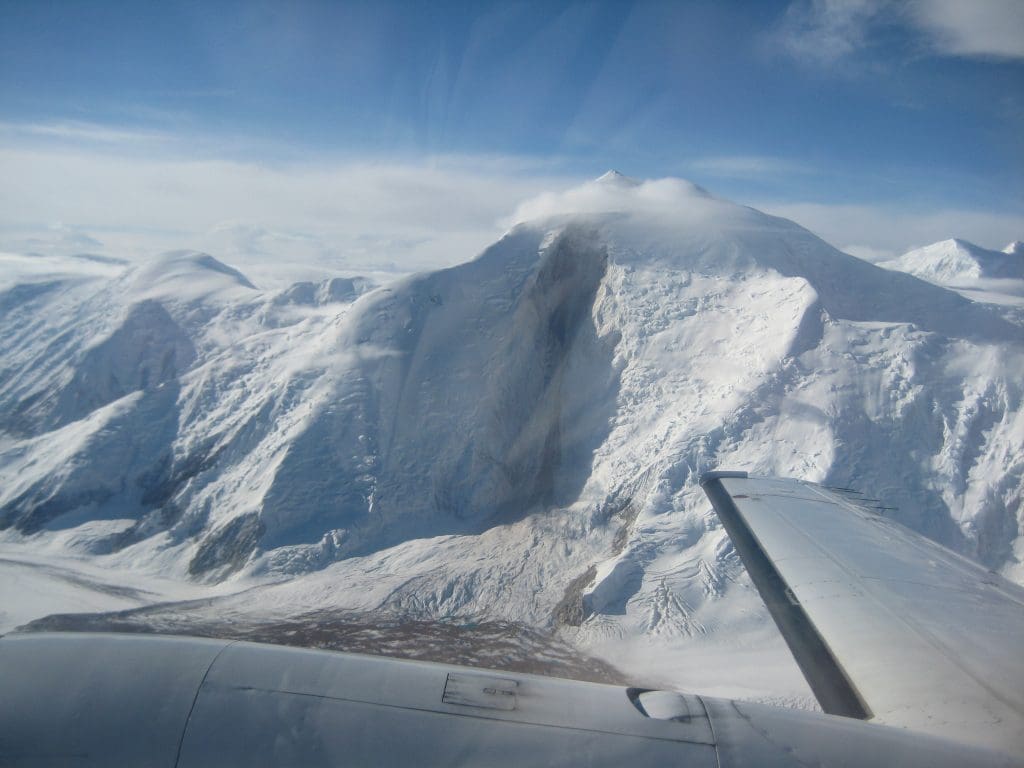 Snowy Mount Steele peak in the Yukon