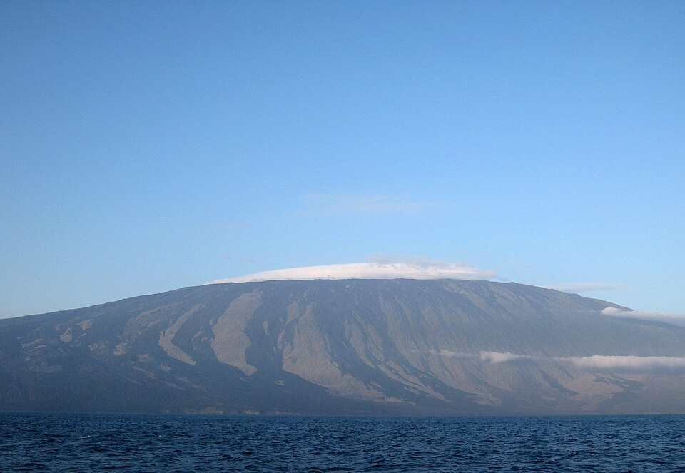 Wolf Volcano, the highest volcano in the Galapagos Islands.