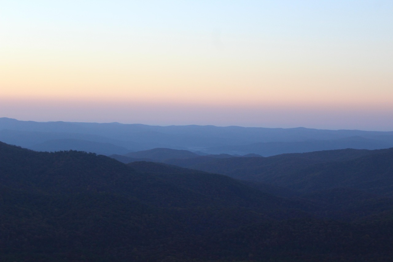 Nature scene in the Appalachian mountain range, USA