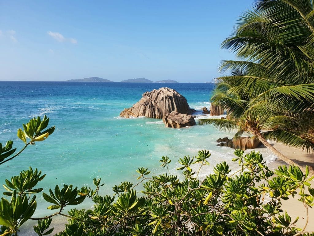La Digue island coastline in Seychelles is among the safest places to visit