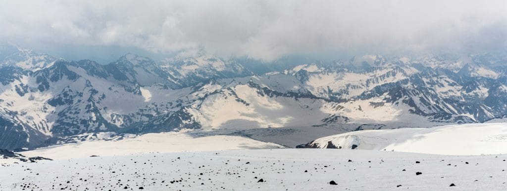 A breathtaking view of Mount Elbrus covered in snow