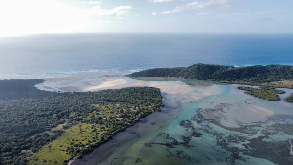 Aerial view of Isimangaliso Wetland Park in South Africa